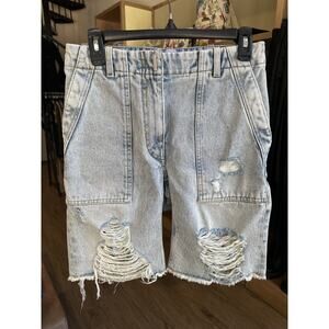 Givenchy $800 BNWT distressed denim cargo shorts